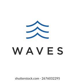 Creative blue ocean wave abstract logo design. Logo for business, travel, holidays and vacations.