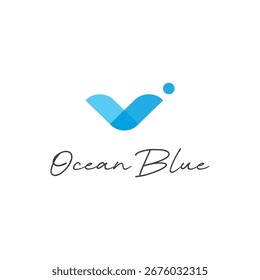 Creative blue ocean wave abstract logo design. Logo for business, travel, holidays and vacations.