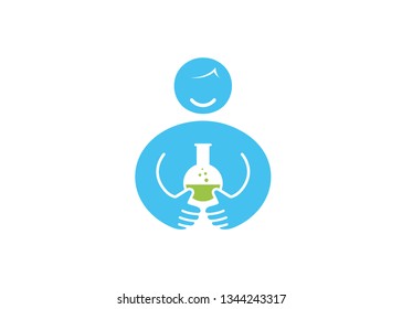 Creative Blue Person Laboratory Logo