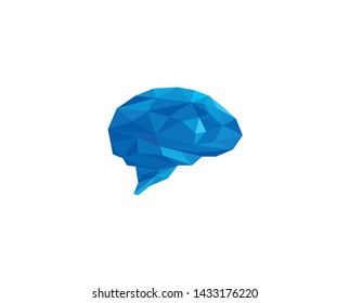 Creative Blue Pixel Brain Logo Vector Illustration