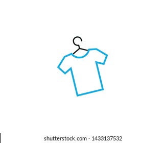 Creative Blue Tee Shirt Hanger Logo Design Symbol Vector Illustration