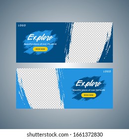 Creative Blue Travel Banner Set 