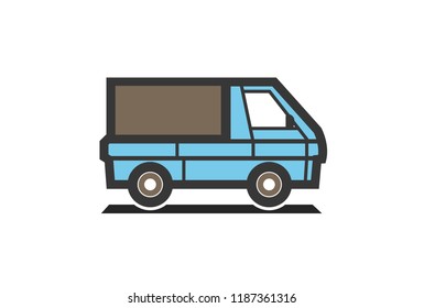Creative Blue Truck Logo Symbol Vector Illustration