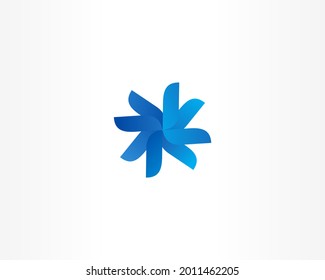 creative blue vector branding logo design with round shape icon