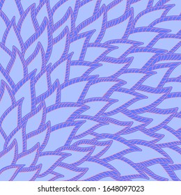 Creative blue wallpaper made of pink linear petal leaves. Floral template design art for postcard backdrop, holiday invitation card, foliage style print, scrapbook cover. Stock vector illustration