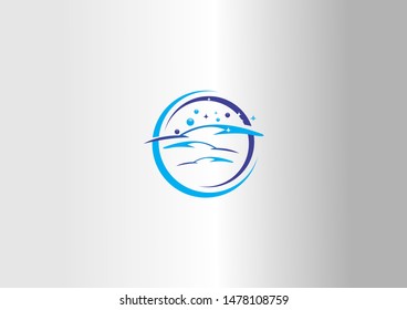 Creative blue water splash. Water logo vector.
