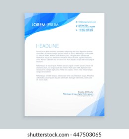 Creative Blue Wave Letterhead Design