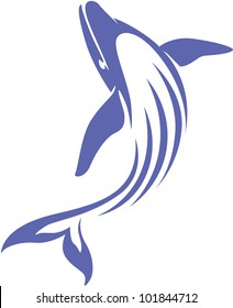 Creative Blue Whale Illustration / The blue whale is jumping lively