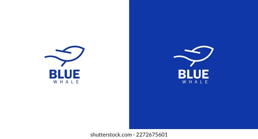 Creative Blue whale logo design vector tamplate 