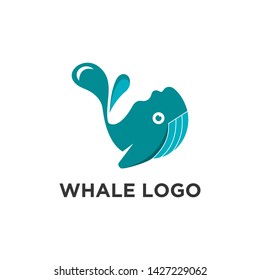 Creative Blue Whale Logo Symbol Vector Illustration