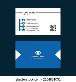 Creative blue white Business Card, professional business card,business card template