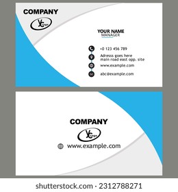 Creative Blue and white Professional Modern Business Card Design Template
