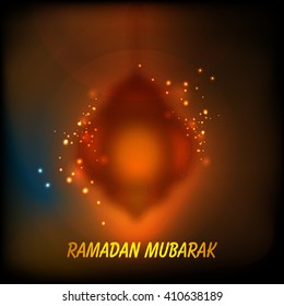 Creative blurred lamp on shiny background for Holy Month of Muslim Community, Ramadan Mubarak celebration.