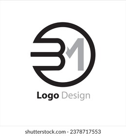 Creative B-M Logo Design in Black Color