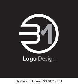 Kreatives B-M-Logo-Design in weißer Farbe