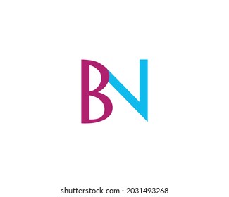 Vector de plantilla de diseño de logotipo BN de carta creativa
