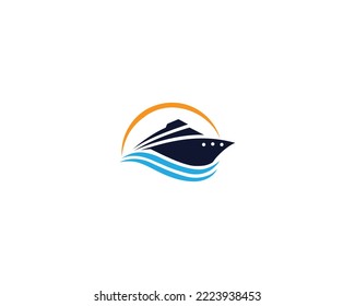 Creative Boat Logo Icon Design Inspiration Vector Template.