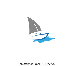 Creative Boat Sailing Logo Design Vector Symbol Illustration