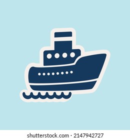 Creative boat ship logo template with the vector icon, background