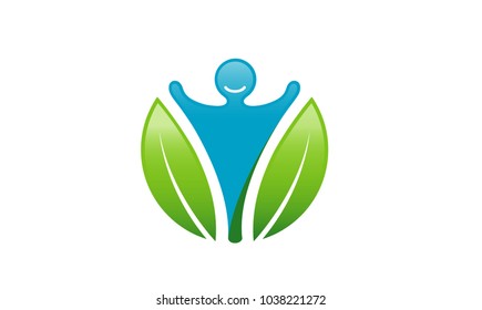 Creative Body Leaves Circel Logo Design