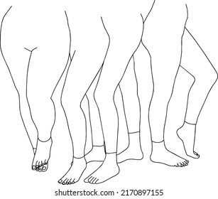 Creative body positive line art illustration