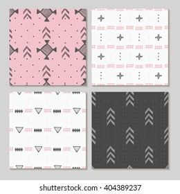 Creative Boho Seamless abstract geometric hipster backgrounds set pattern in vector. Hipster Chevron Fashion wallpaper design .Pop art rugs .