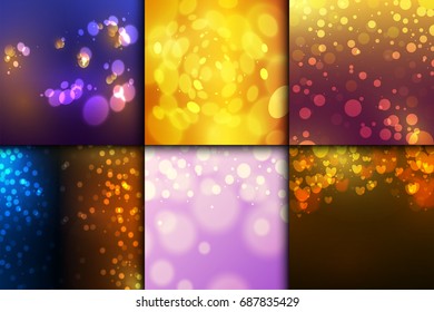 Creative bokeh abstract texture colorful blur background ornament vector illustration.