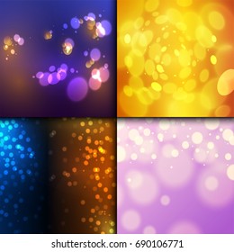 Creative bokeh abstract texture colorful blur background ornament vector illustration.