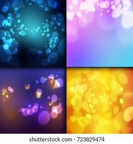 Creative bokeh abstract texture colorful blur background ornament vector illustration.