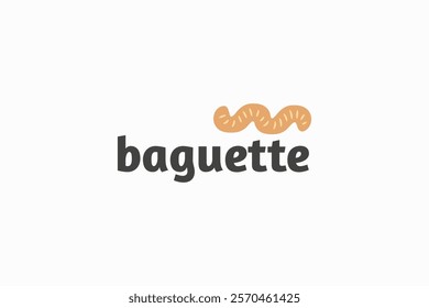 creative bold baguette bread icon logo design vector illustration with modern, simple and clean styles