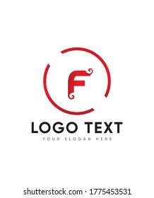 Creative bold floral letter type F logo template, Vector logo for business and company identity 