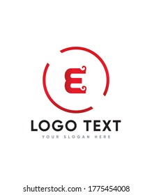 Creative fett gedruckte Blumenbriefe Typ E Logo Vorlage, Vektorsymbol für Unternehmen und Firmenidentität 
