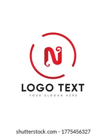 Creative bold floral letter type N logo template, Vector logo for business and company identity 
