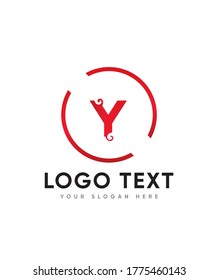 Plantilla de logotipo en negrita creativa tipo de letra floral Y, logotipo vector para identidad empresarial y de empresa 