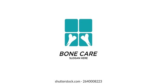 Creative bone care logo design with modern concept premium vector