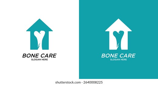 Creative bone care logo design with modern concept premium vector
