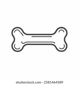 Creative bone icon suitable for pet-themed designs and playful illustrations in modern flat style
