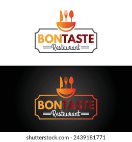 Creative BONTASTE Restaurant Log design vector template