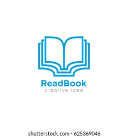 Creative Book Concept Logo Design Template