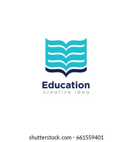 Plantilla de diseño de logotipo de concepto de libro creativo
