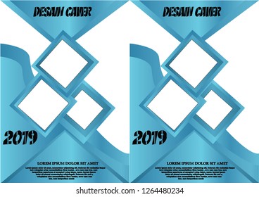 Creative book cover design. Abstract composition with image. Set of A4 brochure title sheet