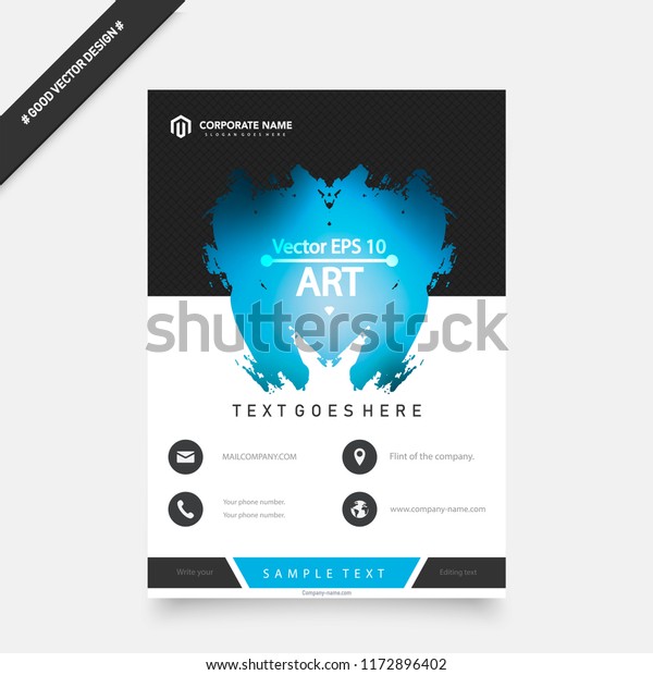Creative book cover design. Abstract composition\
with image. Set of A4 brochure title sheet. Blue green, turquoise\
colored geometric shapes. Interesting vector illustration.\
Minimalistic style.