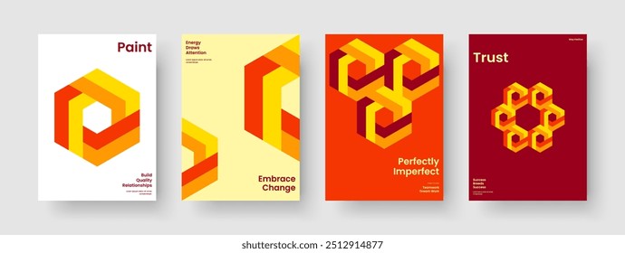 Projeto de Capa de Livro Criativo. Modelo de relatório geométrico. Layout abstrato da apresentação comercial. Faixa. Histórico. Cartaz. Panfleto. Brochura. Publicidade. Catálogo. Identidade da marca. Folheto informativo. Revista