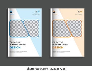 Diseño creativo de portada de libros con forma moderna 
