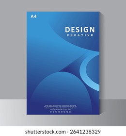 Creative Book Cover Design Template in A4. Brochure, Annual Report, Magazine, Poster, Business Presentation, Portfolio, Flyer, Banner, template with blue colour
