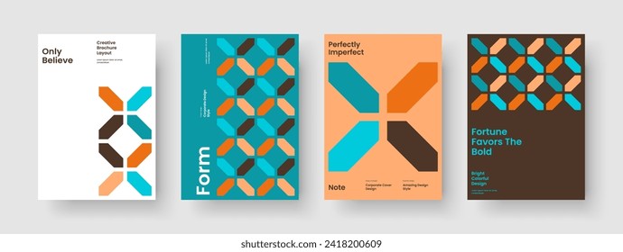 Creative Book Cover Layout. Geometric Brochure Design. Isolated Background Template. Flyer. Poster. Banner. Report. Business Presentation. Handbill. Pamphlet. Notebook. Magazine. Brand Identity