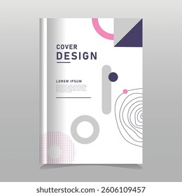 Creative book cover with minimal geometric and dots template background