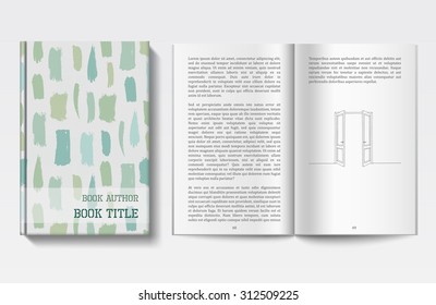 Creative book cover and pages, front view