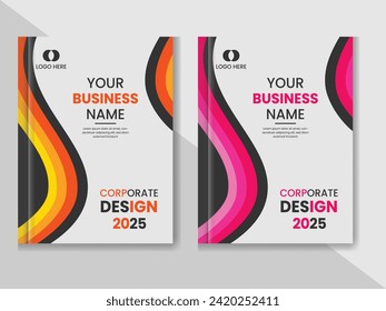 Creative
 book cover set layout template design.