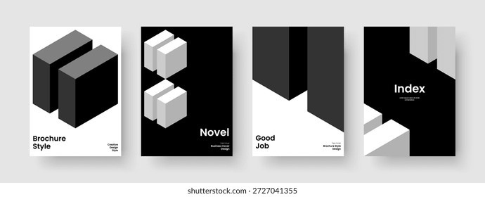Modelo de Capa de Livro Criativo. Layout de banner geométrico. Design de plano de fundo isolado. Relatório. Brochura. Apresentação de negócios. Panfleto. Cartaz. Identidade da marca. Boletim informativo. Folheto informativo. Carteira. Diário